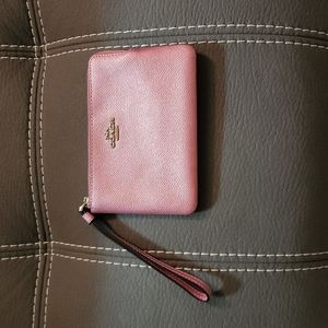 Coach sparkling pink wristlet